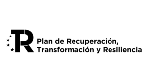 Logotipo plan de recuperación, transformación y Resiliencia en negro