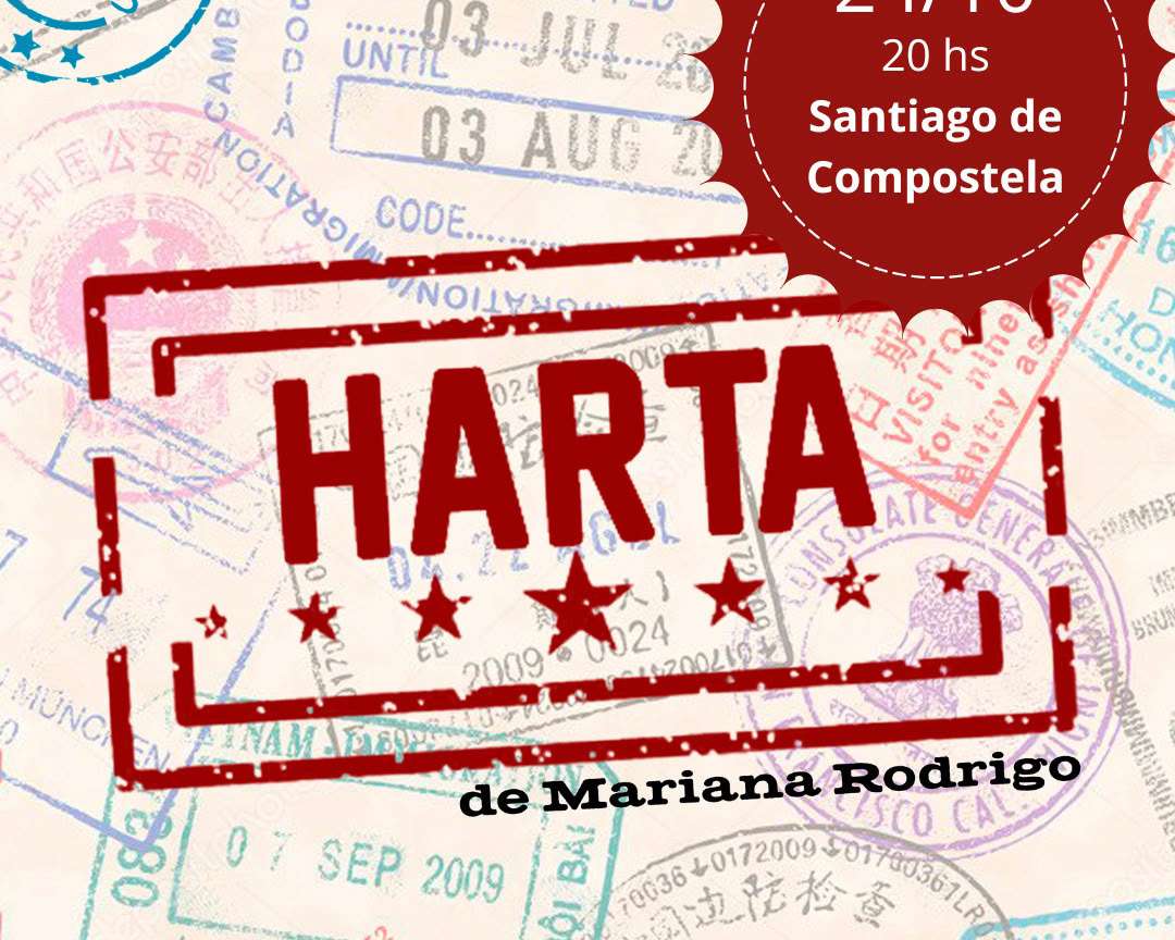 Imagen del poster de HARTA, un monólogo de Mariana Rodrigo que se proyecto el 24 de octubre en el teatro do camiño en Santiago de compostela