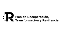 Logotipo plan de recuperación, transformación y Resiliencia en negro